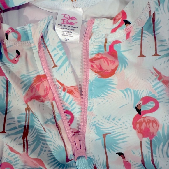 Ruffle Butts Flamingo Bathing Suit 3T - Picture 4 of 5